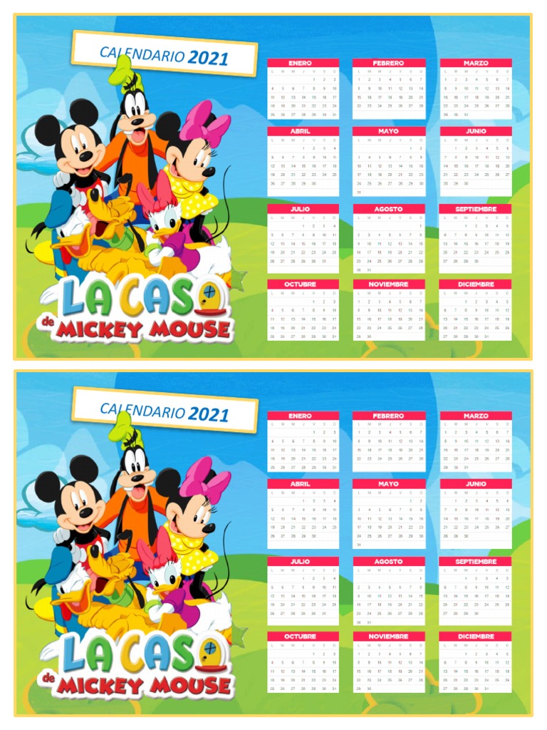 Calendario La Casa de Mickey Mouse PDF