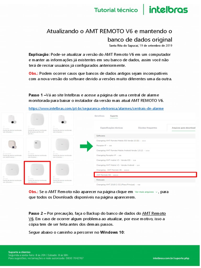 Atualizando o AMT Remoto V6 Mantendo o Banco de Dados PDF Bancos de