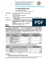 INFORME Nº 020 - 2DA ASIGNACIÓN PRESUPUESTAL