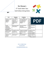 Problem-Solving Math Rubric