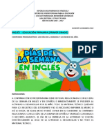 1er Grado 2do Lapso 1er Contenido Días y Meses en Inglés