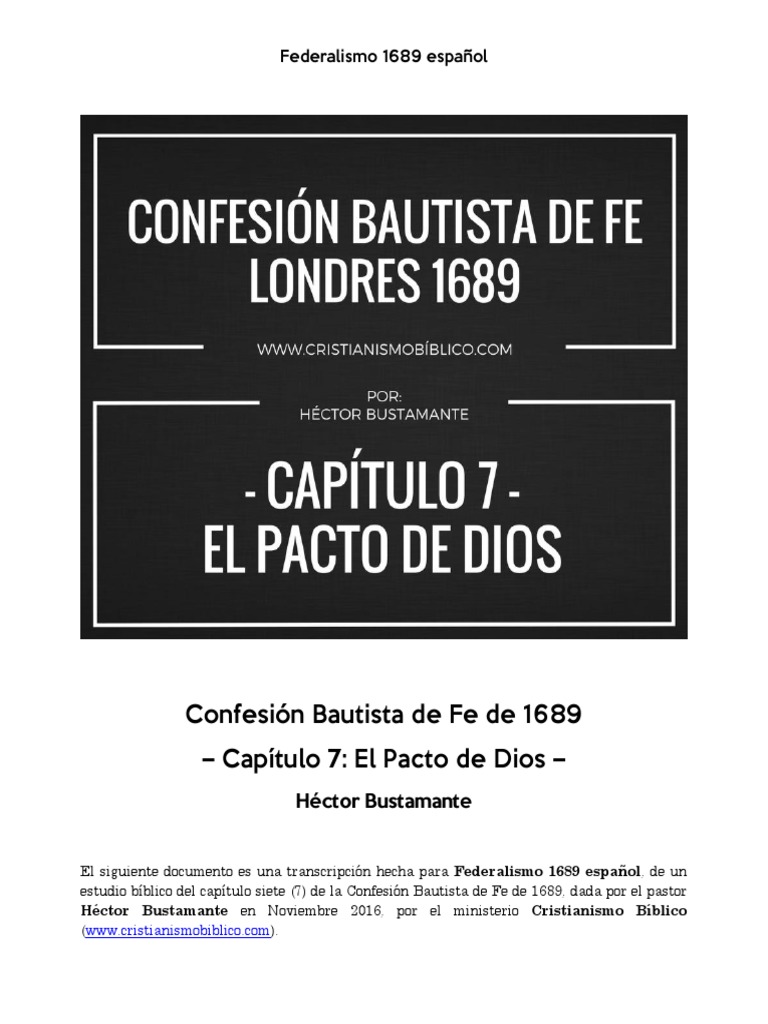 El Pacto de Dios - 1689 PDF | PDF | Salvación | Gracia divina