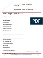 NYSC Registration Portal: Actions