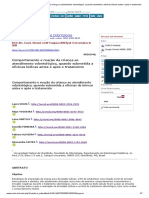 Comportamento e Reação Da Criança Ao Atendimento Odontológico, Quando Submetida A Oficinas Lúdicas Antes e Após o Tratamento