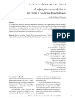 A Repetição e A Transferência Na Teoria e Na Clínica Psicanalítica