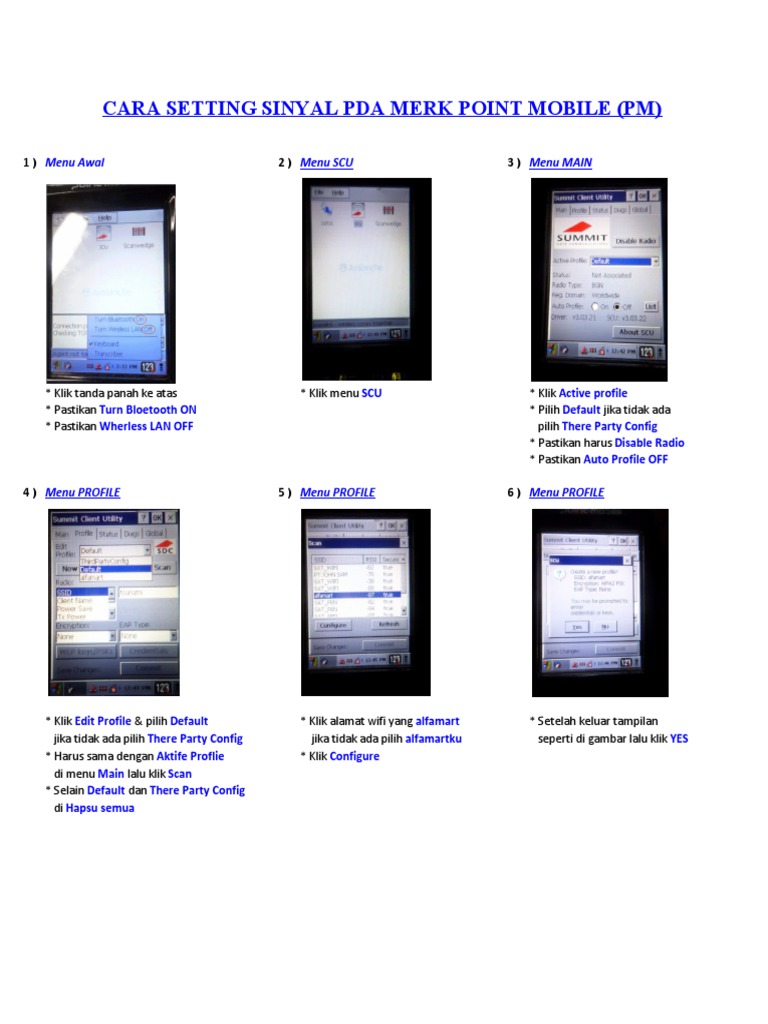 Panduan Setting PDA Point Mobile | PDF