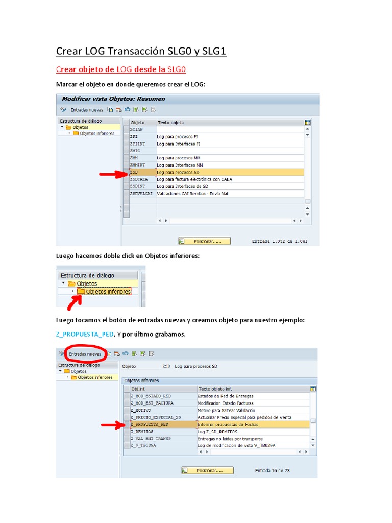 Crear LOG en SAP: Transacciones SLG0 y SLG1 | PDF | Informática ...
