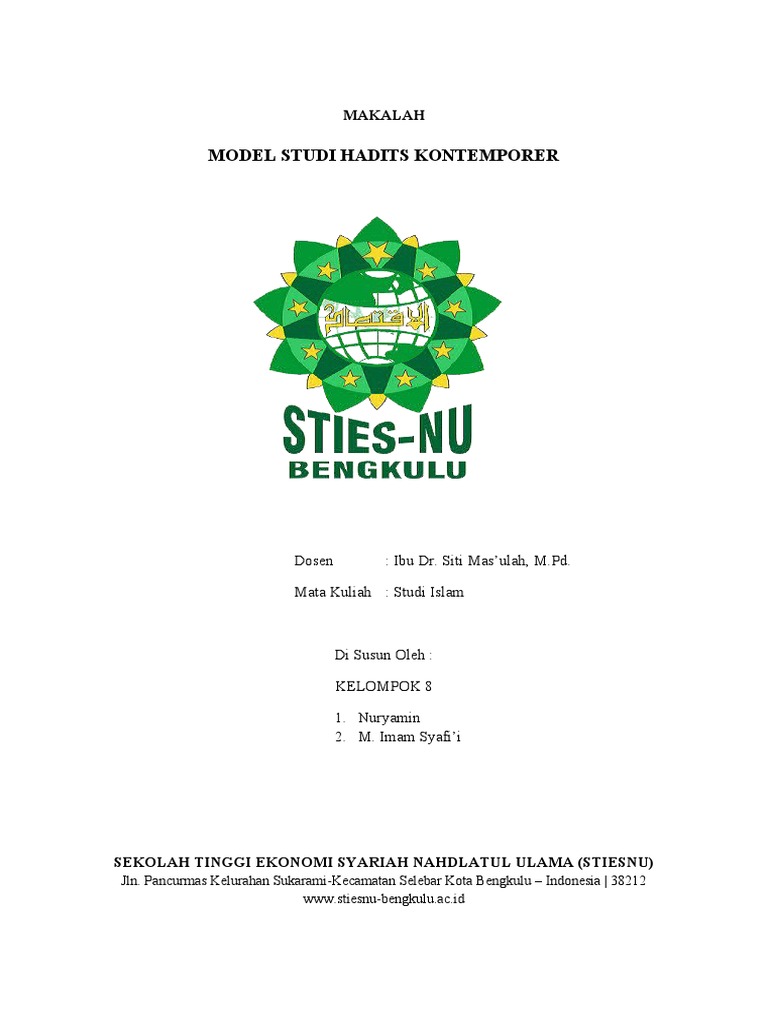 Model hadits kontemporer pdf