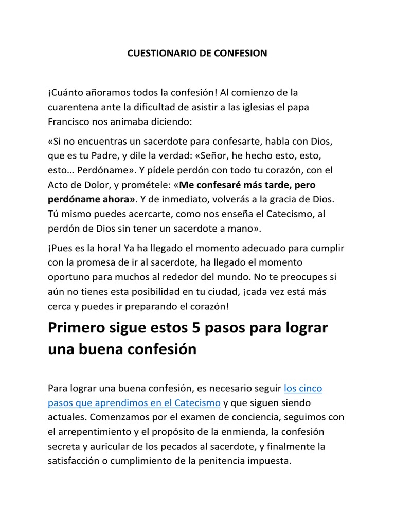 Guia Confesion 1 | PDF | Iglesia Católica