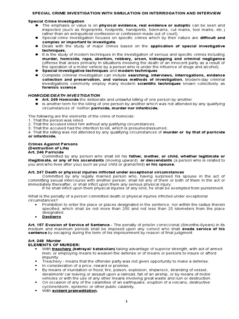 Special Crime Investigation With Simulation On Interrogation And