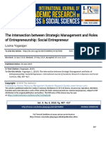 The Intersection Between Strategic Management and Roles of Entrepreneurship Social Entrepreneur