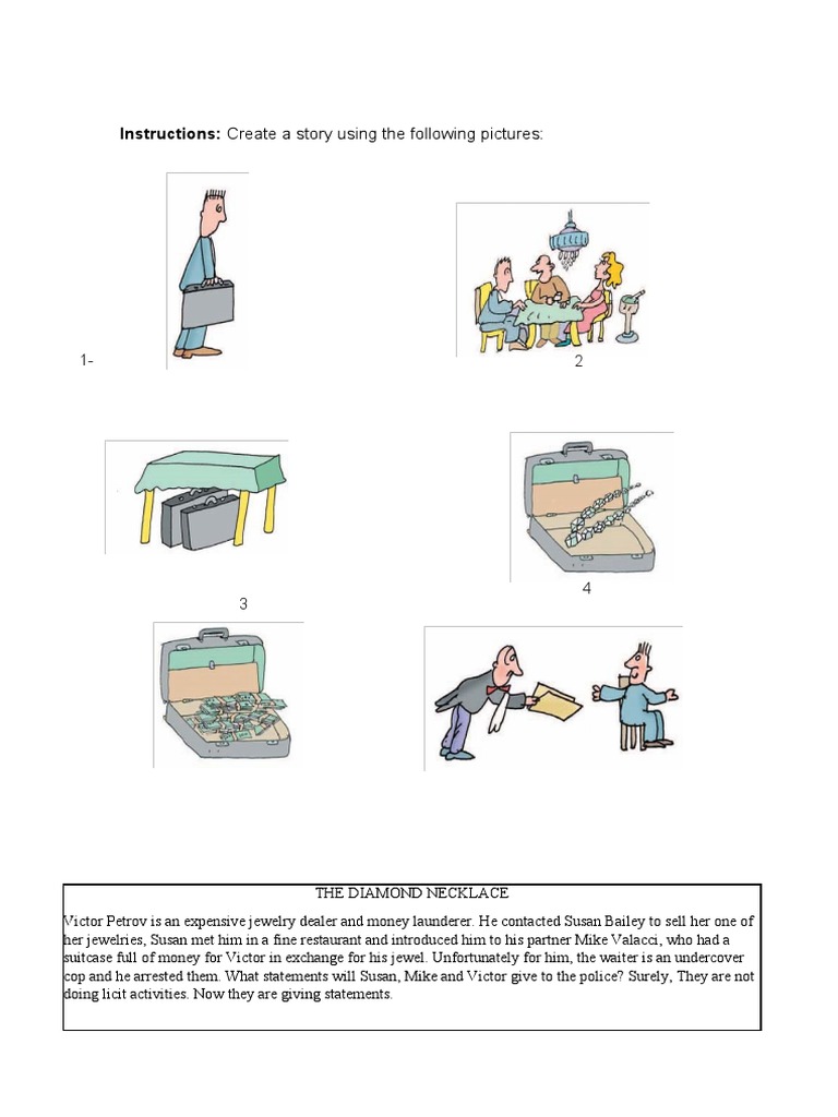 Instructions: Create A Story Using The Following Pictures | PDF