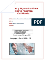 Calidad y Mejora Continua Cuarta Práctica Calificada - GRUPAL