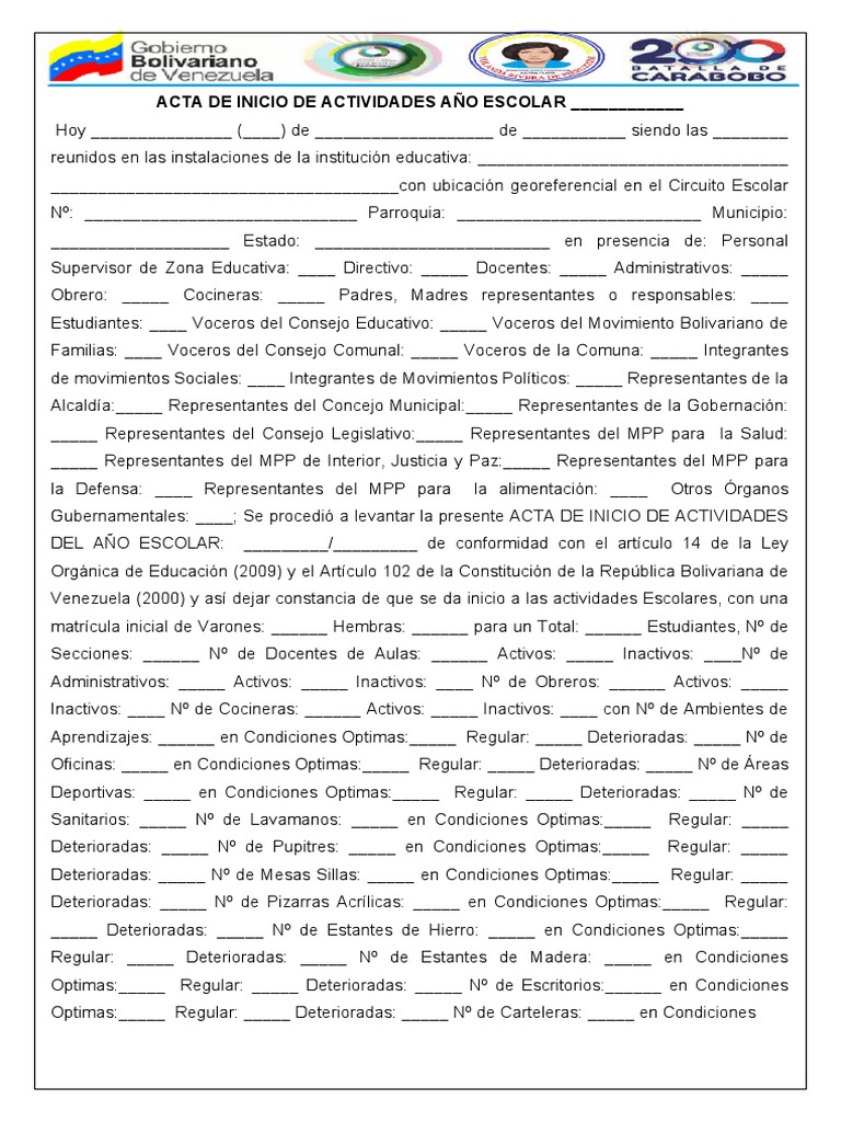 Acta de Inicio Año Escolar 2023 | PDF | Gobierno local