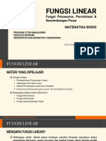 MATEMATIKA BISNIS Pertemuan 4 - F Lin Apliksinya Prmintaan, Pnwran, Kseimbgn PSR