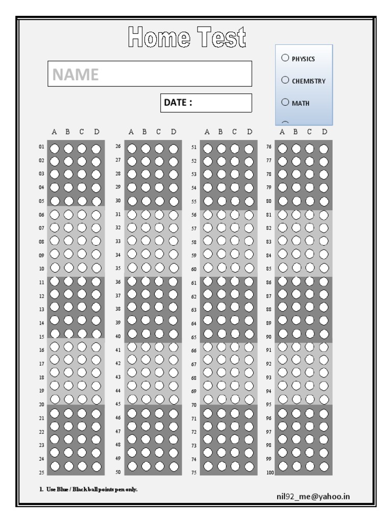 Science Exam Instructions and Format | PDF