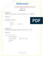 Mathematics: (Chapter - 5) (Complex Numbers and Quadratic Equations)