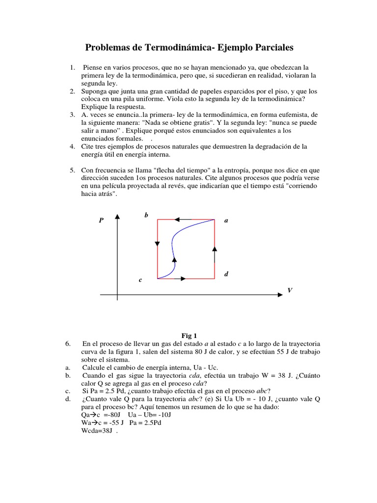 Problemas de Termodinámica y Ejemplos | PDF | Gases | Termodinámica
