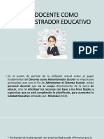 El Docente Como Administrador Educativo