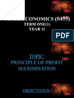 Principle of Profit Maximisation (Year 11)