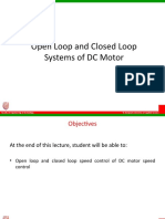 Open Loop and Closed Loop Systems of DC Motor