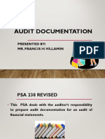 Audit Documentation: Presented By: Mr. Francis H. Villamin