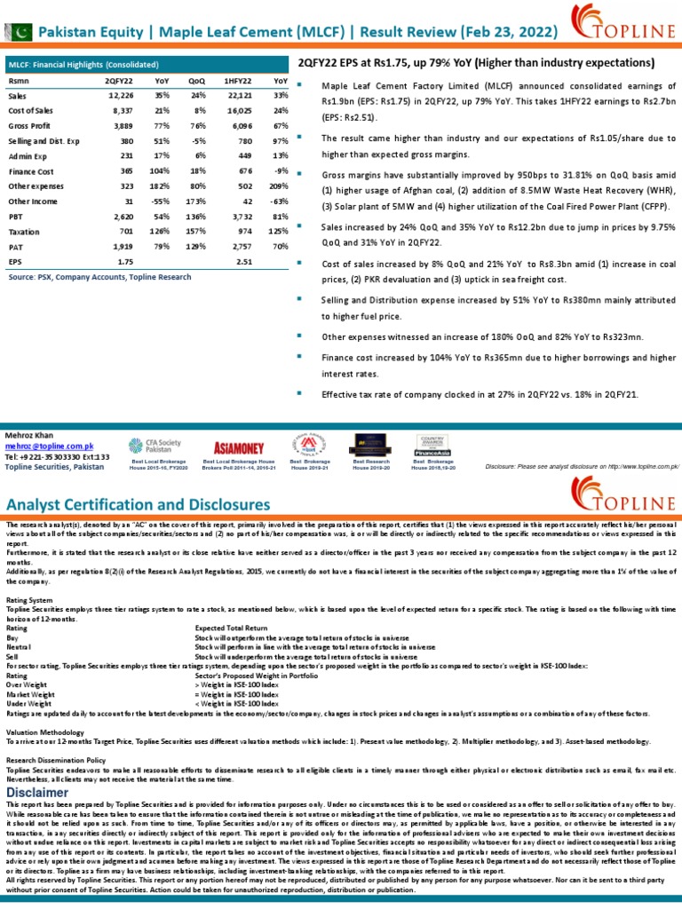 Topline Result Review (Feb 23, 2022) MLCF PDF Financial Analyst