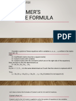 Cramer'S Rule Formula: CE 323 - Numerical Solutions To CE Problems