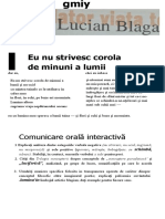 Eu Nu Strivesc Corola de Minuni A Lumii: Comunicare Orală Interactivă