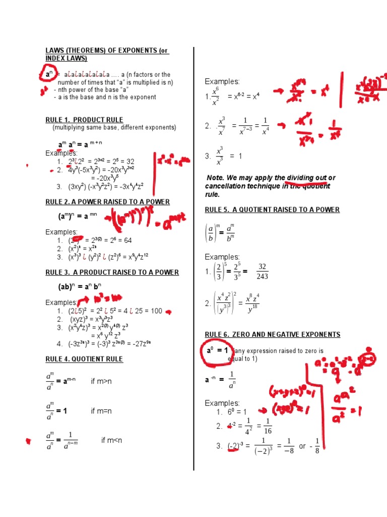 Laws of Exponents | PDF | Mathematics | Arithmetic
