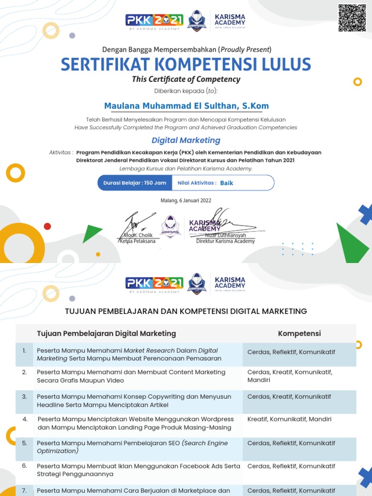 Sertifikat Pelatihan Digital Marketing: Bukti Kompetensi di Era Digital