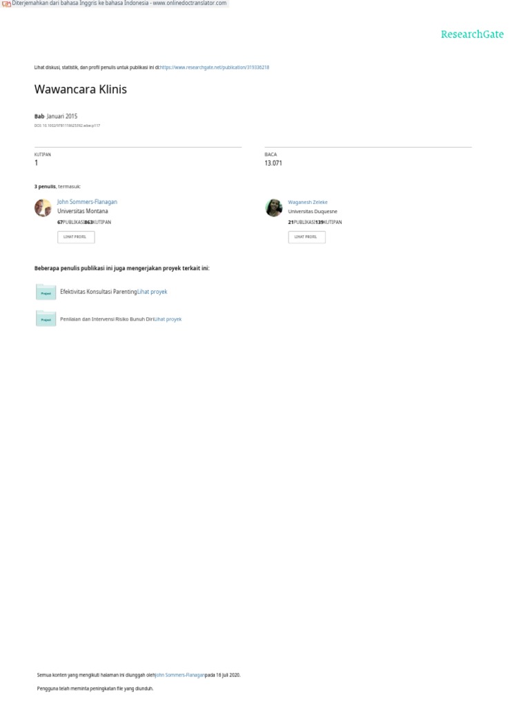 Clinical Interview Pdf