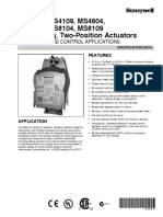 MS4104, MS4109, MS4604, MS4609, MS8104, MS8109 Fast-Acting, Two-Position Actuators