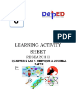 Learning Activity Sheet: Research Ii