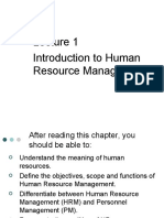 Introduction to HRM Functions Objectives
