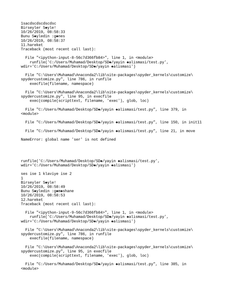Python Script Error Tracebacks | PDF | Computing | Software
