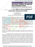 Impact of Rte Act, 2009 On Universalization of Elementary Education in India