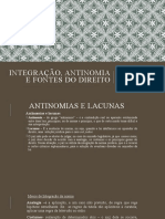 Aula 5 - Integração, Antinomia e Fontes Do Direito