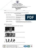 Department of Education: Learning Activity Worksheets in P.E. 10 Third Quarter Week 5 - 6