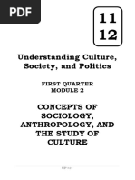 Understanding Culture, Society, and Politics: Concepts of Sociology, Anthropology, and The Study of Culture