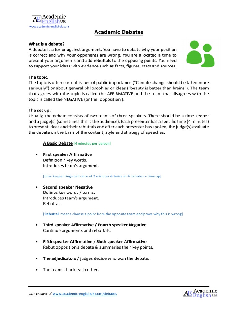 Academic Debates: What Is A Debate? | PDF