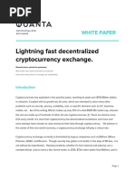 Lightning Fast Decentralized Cryptocurrency Exchange.: White Paper