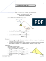 Cosinus D'un Angle Aigu.