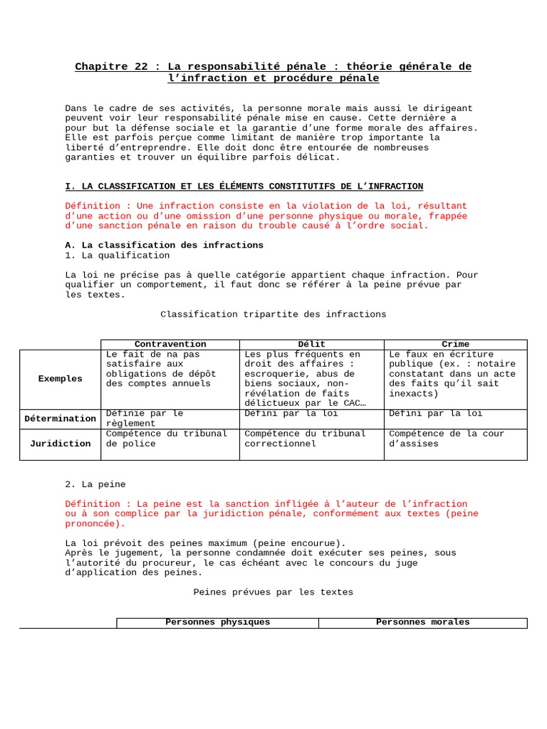 Responsabilité pénale et infractions | PDF | Loi criminelle | Crime et ...