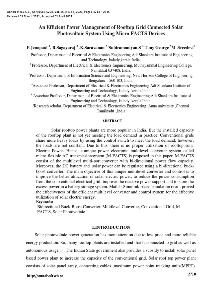 Efficient Power Management for Solar Systems | PDF | Solar Power ...