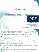 C-Programming - I Laboratory Practice Programs: - Rutvik Sheth