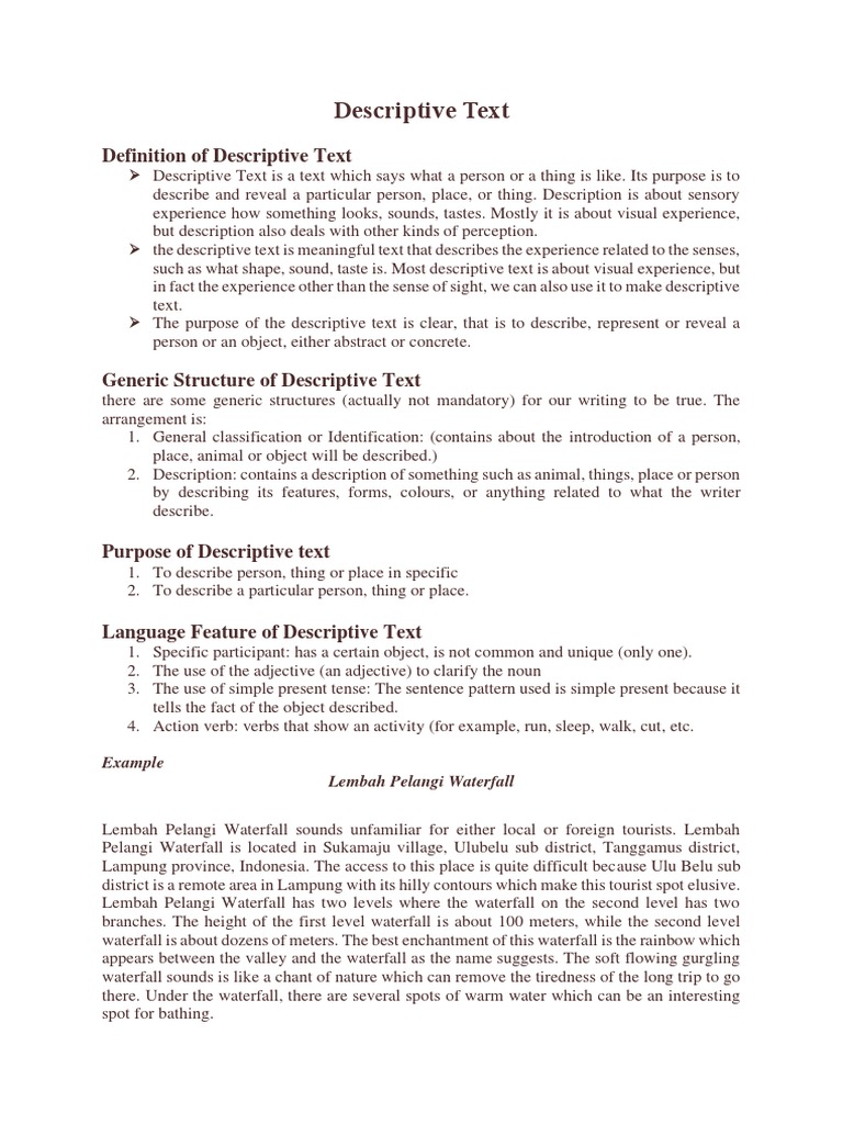 Understanding Descriptive Text | PDF | Experience | Narrative