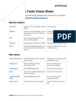 Web Design Tools Cheat Sheet