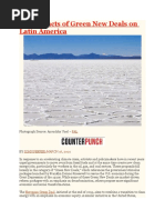 The Impacts of Green New Deals On Latin America