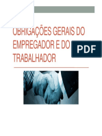 Obrigações e direitos de empregadores e trabalhadores em segurança e saúde